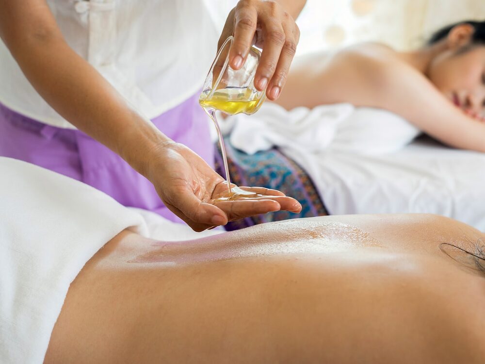 A firm full-body massage with warm oil